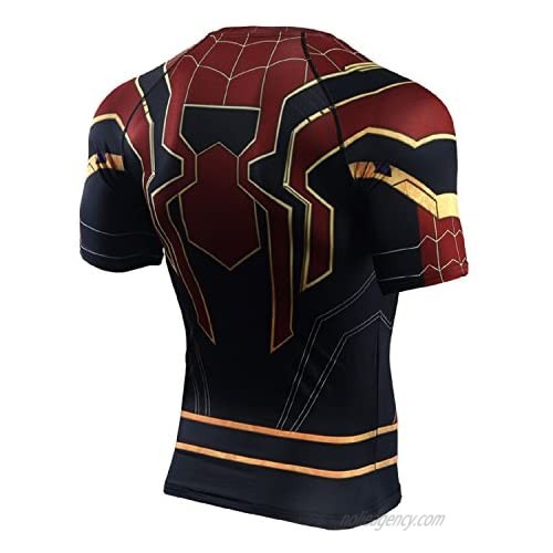 Short Sleeve Spider-Man Compression Shirts
