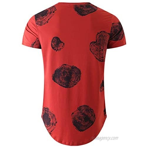 WEMELY Men Fashion Print T-Shirts Pattern Hip Hop Tops