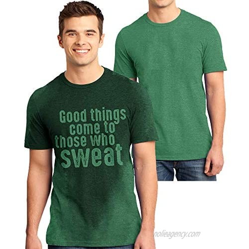 Workout Shirt for Men with Sweat Activated Technology and Hidden Inspirational Message Good Things Come to Those Who Sweat