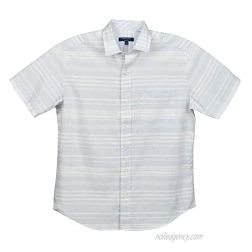Cole Haan Men's Short Sleeve Buttondown Linen Blend Shirt