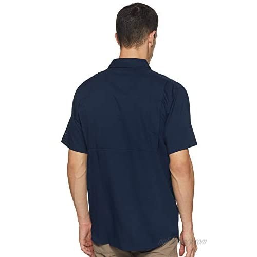 Columbia Men's Silver Ridge Lite Short Sleeve Shirt UV Sun Protection Moisture Wicking Fabric Collegiate Navy X Large Tall