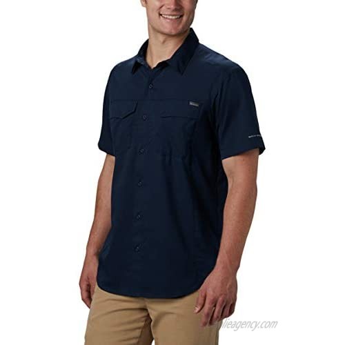 Columbia Men's Silver Ridge Lite Short Sleeve Shirt  UV Sun Protection  Moisture Wicking Fabric  Collegiate Navy  X Large Tall