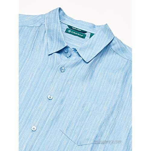 Cubavera Men's 100% Linen Textured Long Sleeve Shirt