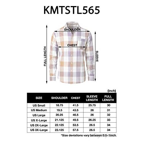 H2H Mens Casual Shirts Oxford Long Sleeve Basic Designed with Chest Pocket of Various Style