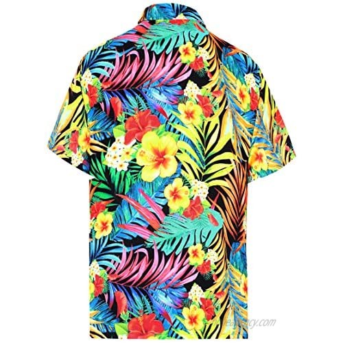 HAPPY BAY Men's 3D HD Classic Beach Camp Short Sleeve Hawaiian Shirt