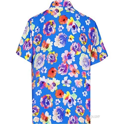 HAPPY BAY Men's Beach Hawaiian Floral Casual Short Sleeve Tropical Holiday Shirt