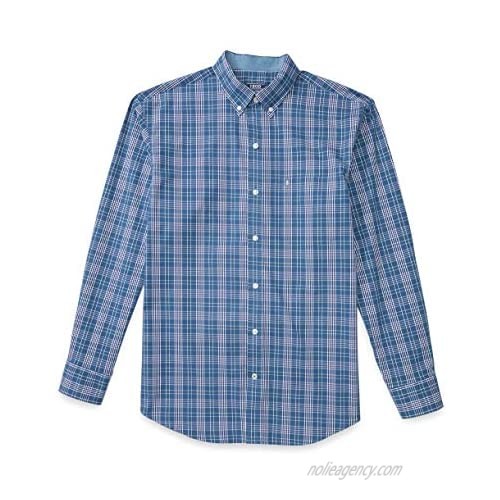 IZOD Men's Button Down Long Sleeve Stretch Performance Plaid Shirt (Discontinued)