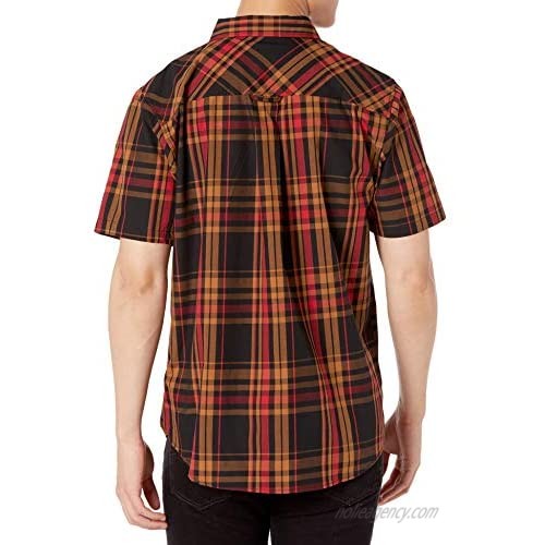 LRG Men's Lifted Research Group Short Sleeve Woven Button Up Shirt