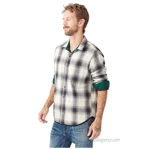Lucky Brand Men's Long Sleeve Plaid Reversible One Pocket San Gabriel Shirt