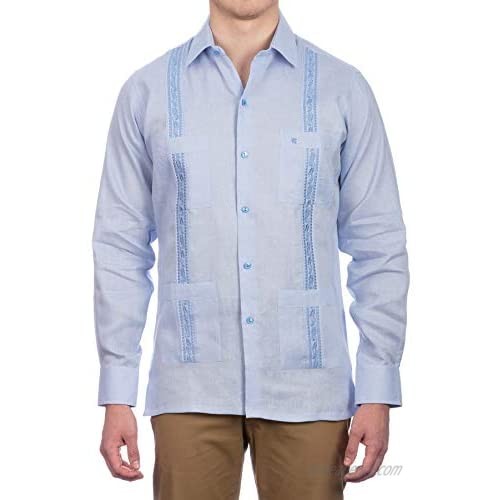 Manchester Men's Guayabera Shirt Long Sleeve Regular Fit