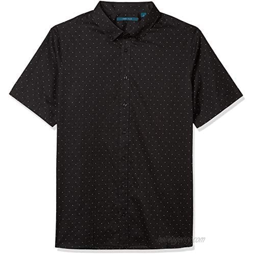 Perry Ellis Men's Big & Tall Big and Tall Dobby Dot Short Sleeve Button-Down Shirt