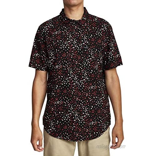 RVCA Men's Oliver Short Sleeve Woven Button Front Shirt