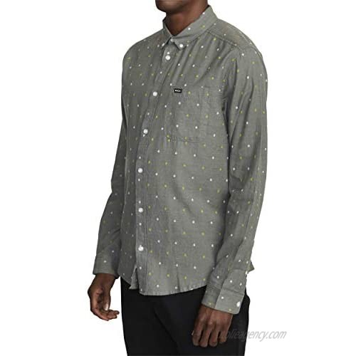 RVCA Men's Thatll Do Dobby Long Sleeve Woven Button Front Shirt