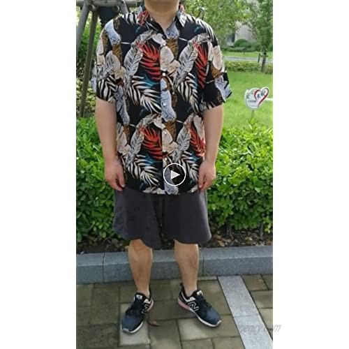SSLR Mens Short Sleeve Button Down Shirts Hawaiian Shirts for Men