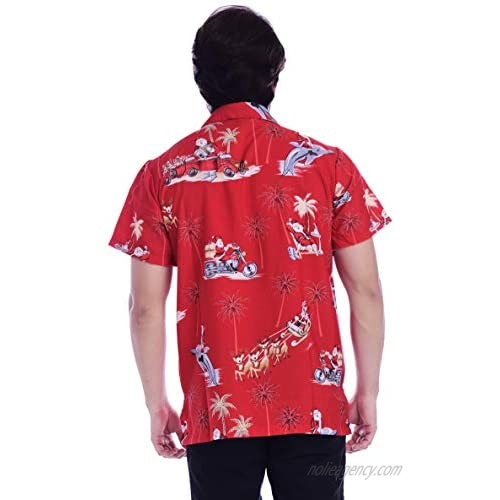 Stylore Christmas Shirt for Men Hawaiian Relaxed-Fit Vacation Multiple Color