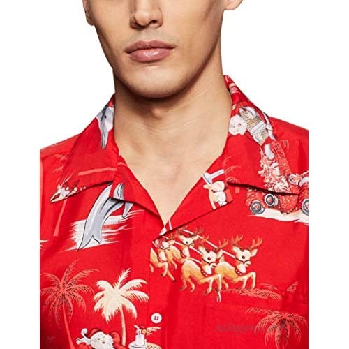 Stylore Christmas Shirt for Men Hawaiian Relaxed-Fit Vacation Multiple Color