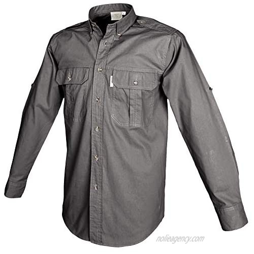Tag Safari Trail Shirt for Men Long Sleeve 100% Cotton Shirt for Hunters Explorers Photographers and Journalists
