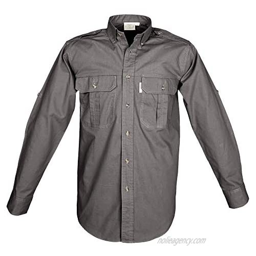 Tag Safari Trail Shirt for Men Long Sleeve  100% Cotton Shirt for Hunters  Explorers  Photographers and Journalists