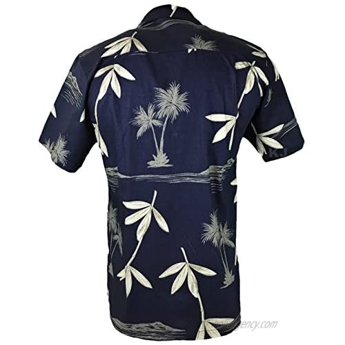 Tropical Luau Beach Bamboo Print Men’s Hawaiian Aloha Shirt