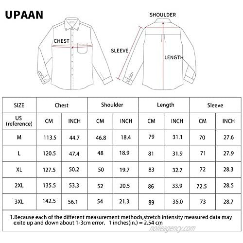 UPAAN Men's Corduroy Shirt Long Sleeve Button Down Workwear Regular Fit Casual Shirt