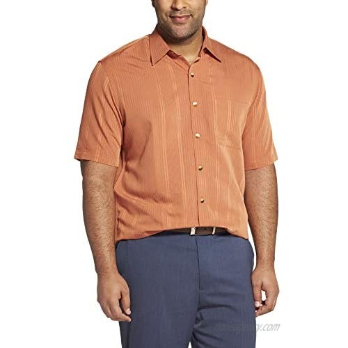 Van Heusen Men's Big and Tall Air Short Sleeve Button Down Poly Rayon Shirt (Discontinued)