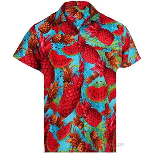 Varnit Crafts Hawaiian Shirt Button-Down Short-Sleeve Dark Pineapple