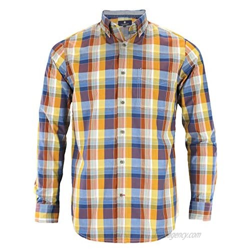 Argyle Culture Mens Long Sleeve Button Up Bold Checkered Shirt  Multi