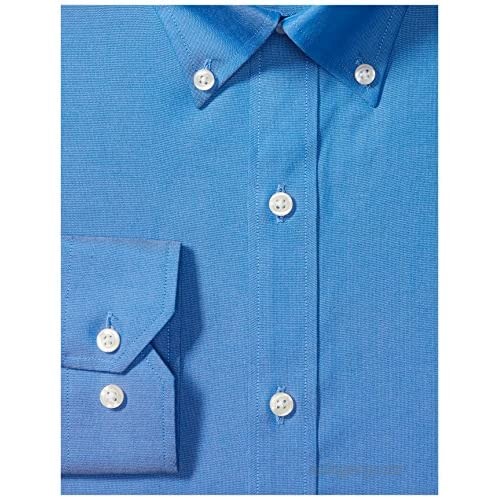 Brand - Buttoned Down Men's Tailored-Fit Button Collar Pinpoint Non-Iron Dress Shirt French Blue 17 Neck 38 Sleeve