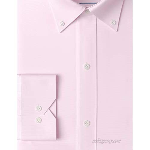 Brand - Buttoned Down Men's Tailored-Fit Button Collar Pinpoint Non-Iron Dress Shirt Light Pink 17.5 Neck 38 Sleeve