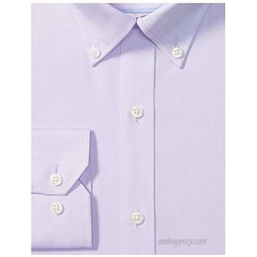 Brand - Buttoned Down Men's Tailored-Fit Button Collar Pinpoint Non-Iron Dress Shirt Purple 17.5 Neck 34 Sleeve