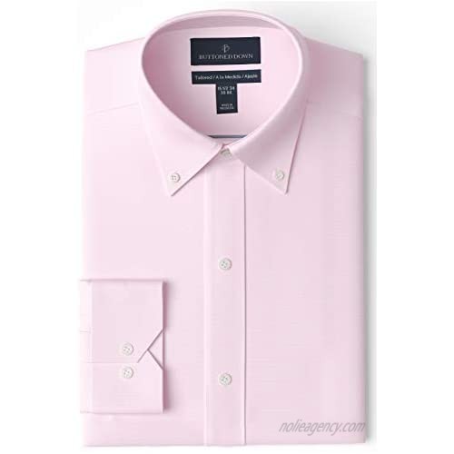 Brand - Buttoned Down Men's Tailored-Fit Button Collar Pinpoint Non-Iron Dress Shirt  Light Pink  17.5" Neck 38" Sleeve