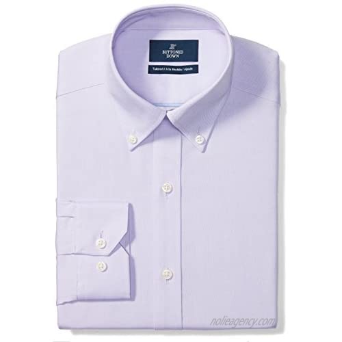  Brand - Buttoned Down Men's Tailored-Fit Button Collar Pinpoint Non-Iron Dress Shirt  Purple  17.5" Neck 34" Sleeve