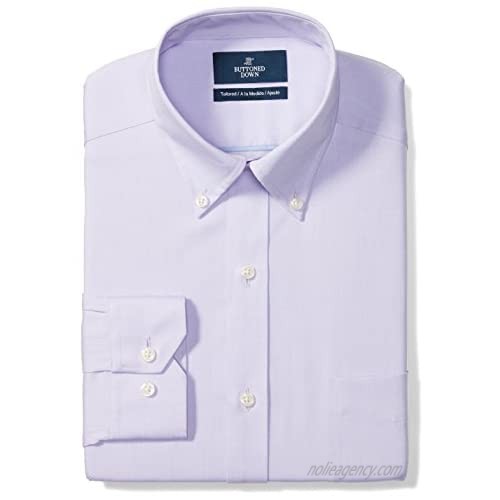  Brand - Buttoned Down Men's Tailored-Fit Button Collar Pinpoint Non-Iron Dress Shirt  Purple  15" Neck 33" Sleeve