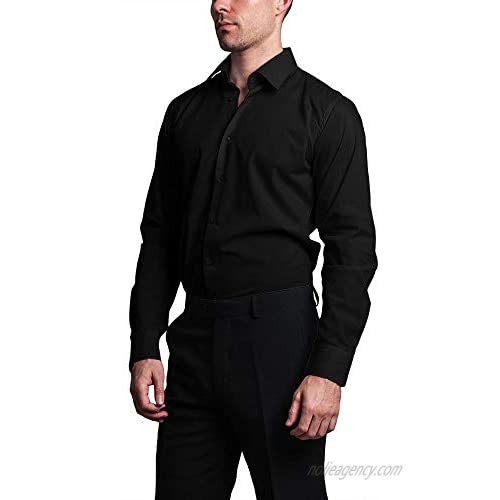 G-Style USA Men's Slim Fit Dress Shirt - Black - XL/17-17.5/32-33