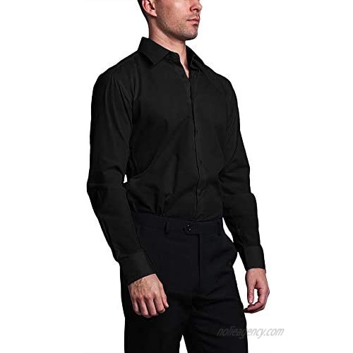 G-Style USA Men's Slim Fit Dress Shirt - Black - XL/17-17.5/32-33