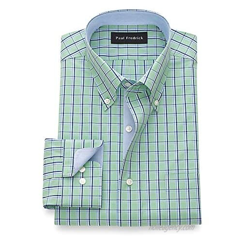 Paul Fredrick Men's Classic Fit Pure Cotton Check Dress Shirt