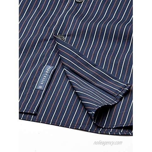 Perry Ellis Men's Slim Fit Stretch Multi-Color Striped Long Sleeve Shirt