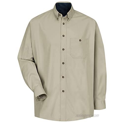 Red Kap Men's Cotton Contrast Dress Shirt Stone/Navy X-Large 367 inch sleeve