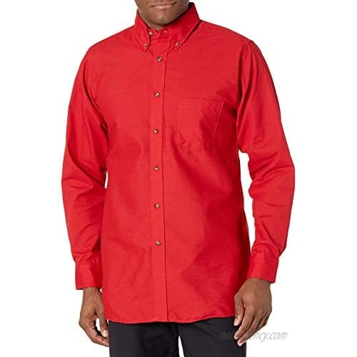 Red Kap Men's Poplin Dress Shirt  4X-Large/Tall Red