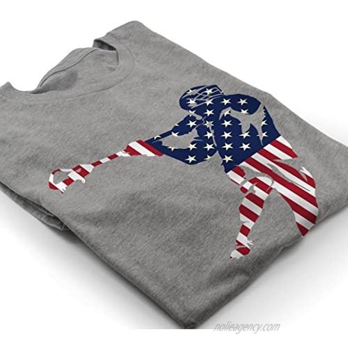 American Flag Silhouette Adult T-Shirt | Guys Lacrosse Tees by ChalkTalk Sports | Multiple Colors | Adult Sizes