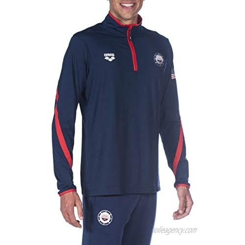 Arena Official USA Swimming National Team Men's Tech 1/2 Zip Long Sleeve Warm-up Shirt