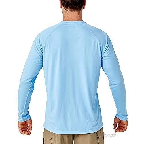 FASKUNOIE Men's UPF 50+ Long Sleeve T-Shirts Sun Protection Outdoor Fishing Hiking T-Shirts