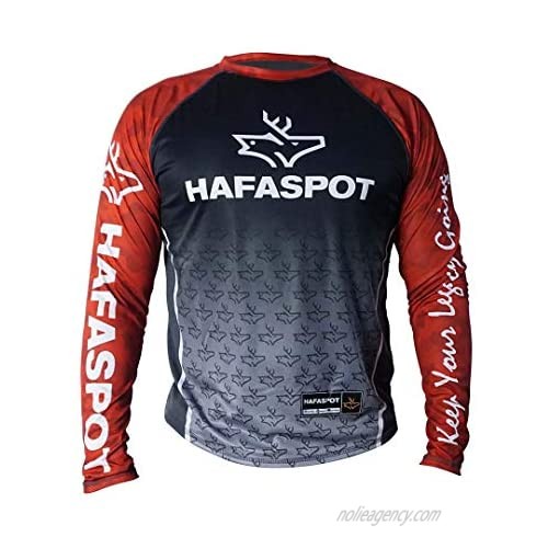 HAFASPOT - Men's Fishing Long Sleeve Performance Shirt Red
