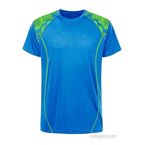 LeeHanTon Dry Fit Running Polyester Athletic T-Shirts Mens Workout Short Sleeve Active Training Tee