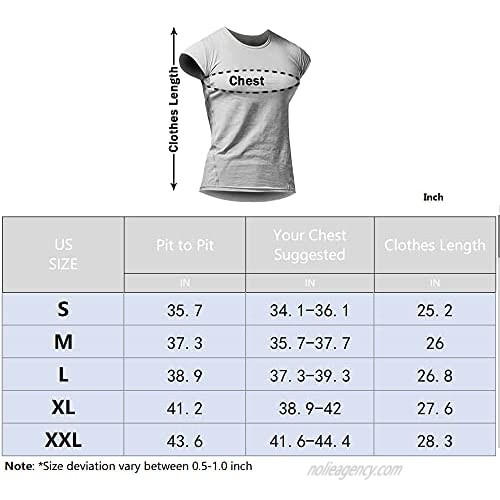 Men's Athletic T Shirts & Tees Short Sleeve Muscle Cut for Bodybuilding Workout Training Fitness Tops Crew Neck Cottton