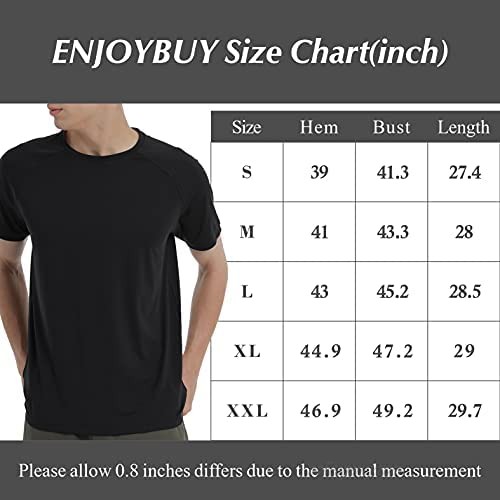 Men's Short Sleeve T-Shirt Running Shirts UPF 50+ Sun Protection Moisture Wicking Quick Dry Athletic Round Neck Casual Shirt