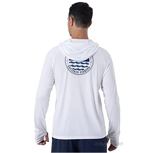 NAVISKIN Men's UPF 50+ Sun Protection Hoodie Shirt Long Sleeve Lightweight Quick Dry Fishing Hiking Thumb Hole Shirt