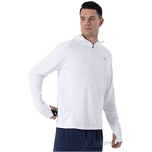 NAVISKIN Men's UPF 50+ Sun Protection Hoodie Shirt Long Sleeve Lightweight Quick Dry Fishing Hiking Thumb Hole Shirt