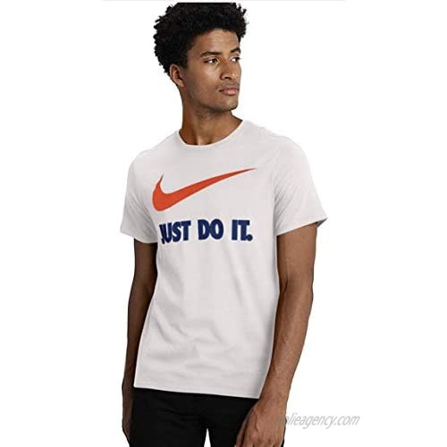 Nike Sportswear Mens Just Do It Swoosh Tee  White/Team Royal/Team Orange X-Large