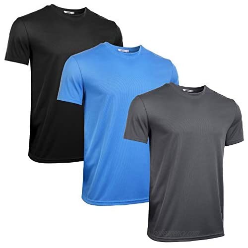 Sykooria Men's Sport Tshirt Dry Fit Mesh Short Sleeve Workout Moisture Wicking Active Athletic Crew T-Shirt